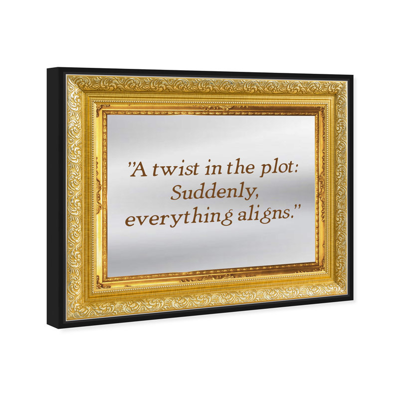 Plot Twist TypographyFramed Mirror by Oliver Gal, Black