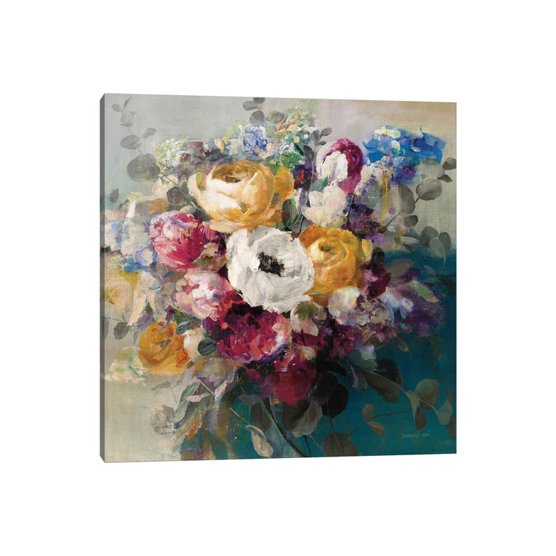 «Fall Bouquet» par Danhui Nai - reproduction d'art, H 18 po x l 18 po x 1,5 po, Toile tendue, Aucun mat