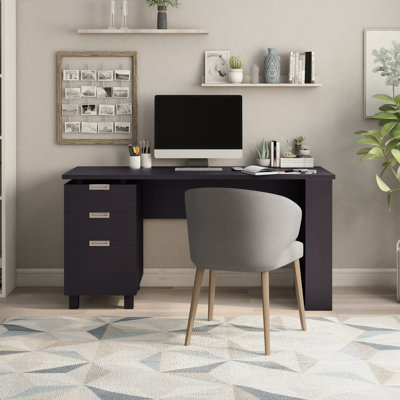Newsoms 59"W Computer Desk with 3 Drawers and Shelves
