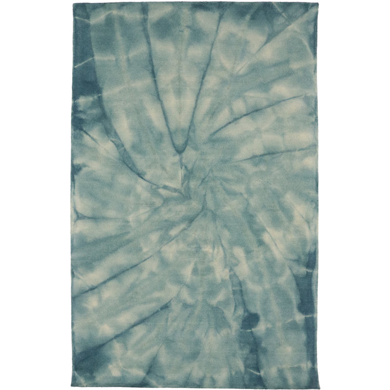 Tapis oriental foncé sarcelle 5X8