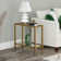 Table d'appoint rectangulaire avec tablette en miroir Hera