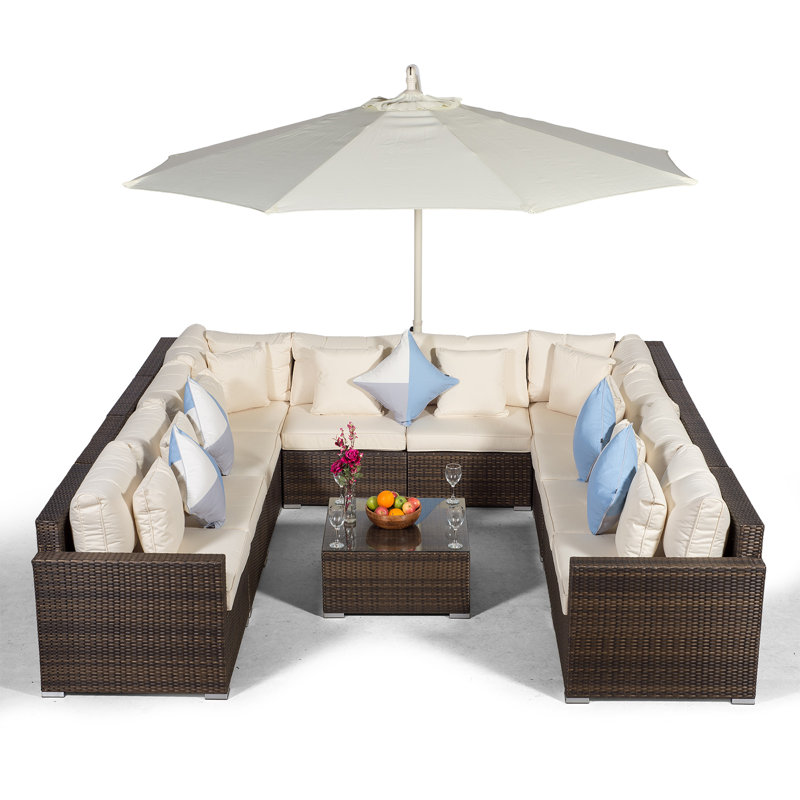 Yancey 5 Seater Rattan Corner Sofa Set