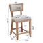 Ensemble de 2 tabourets de comptoir de 26,5 po, tabourets de bar rembourrés à hauteur de comptoir avec structure en bois d'hévéa massif, dossier, repose-pieds, tabourets de bar sans accoudoir pour bar personnel, comptoir de cuisine