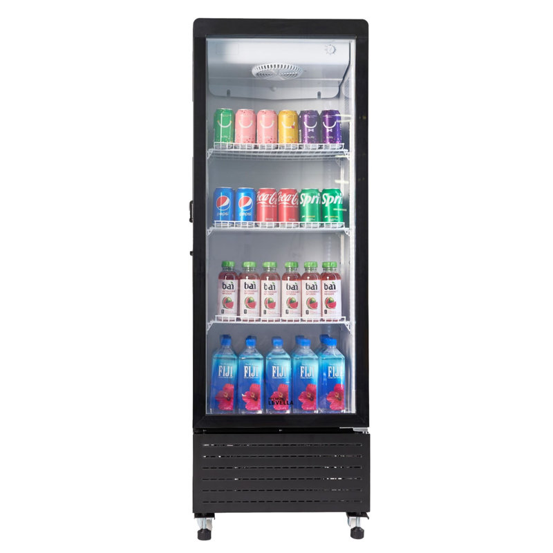 Premium Levella 21.06'' W Freestanding 240 Cans (12 oz.) 7.6 Cubic Feet Beverage Cooler with Glass Door