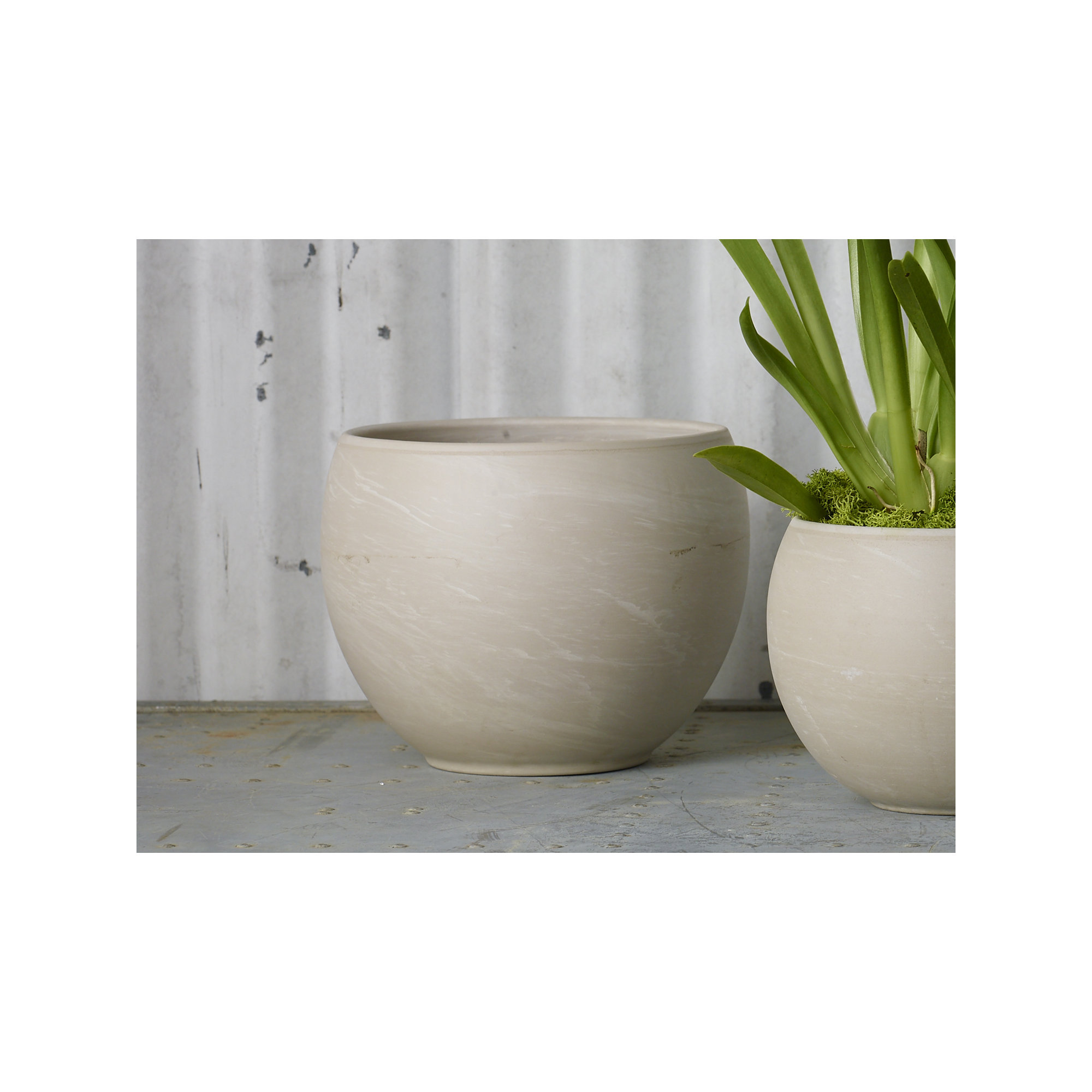 Handmade Ceramic Pot Planter, 6" H x 7.75" W x 7.75" D, Tan