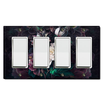 Plaque murale berçante 4 bandes White Flower
