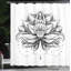 Ensemble de rideau de douche avec crochets lotus-44331619