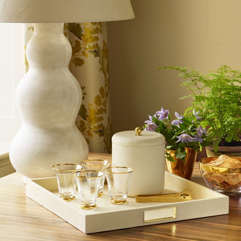 Shagreen Ice Bucket, Cream