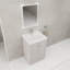 Meuble-lavabo autoportant avec lavabo en résine blanche et 2 portes d'armoire à fermeture en douceur (emballage KD)-1571843576-1571843583