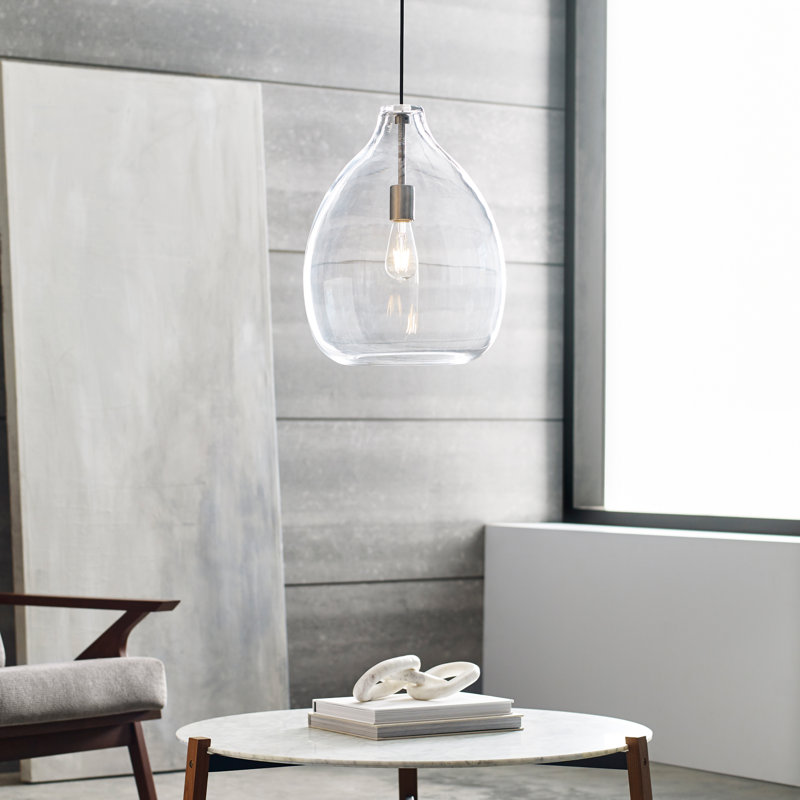 Quinton 1 - Light Pendant, No, Satin Nickel, Clear