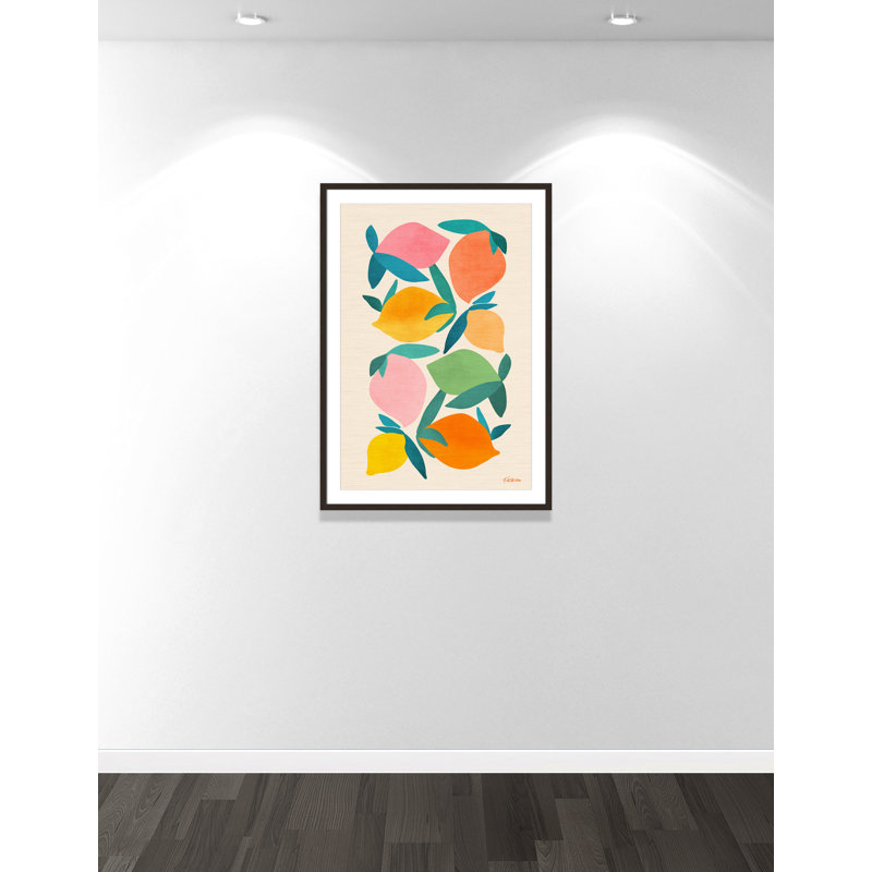 Imprimé «Wild Mango» par Gallagher, Noyer à grain ouvert, L 29,5 po x H 41,5 po, Imprimé mat