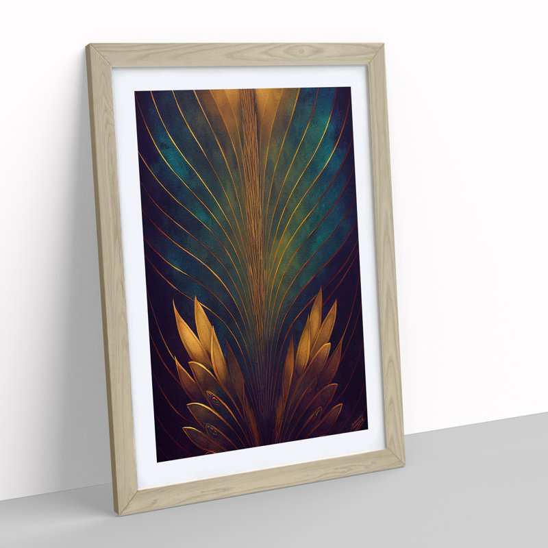 XV1022-4018X Special Feathers No.1 - Single Picture Frame Print, 46cm H x 34cm W x 2cm D, Oak