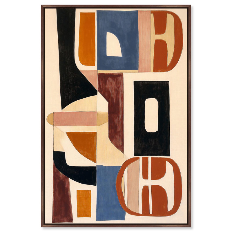 Oliver Gal Rhythmic Colorscape II Abstract - Heavy Gel Top Coat Framed Canvas Art, 55" H x 37" W, Brown