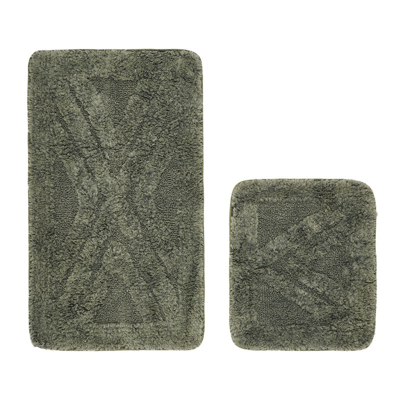 Ensemble de tapis de bain 2 pièces Winnols, Vert