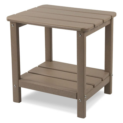 Table de bout Adirondack toutes saisons pour l'extérieur et l'intérieur, table de patio à 2 niveaux avec finition aspect bois
