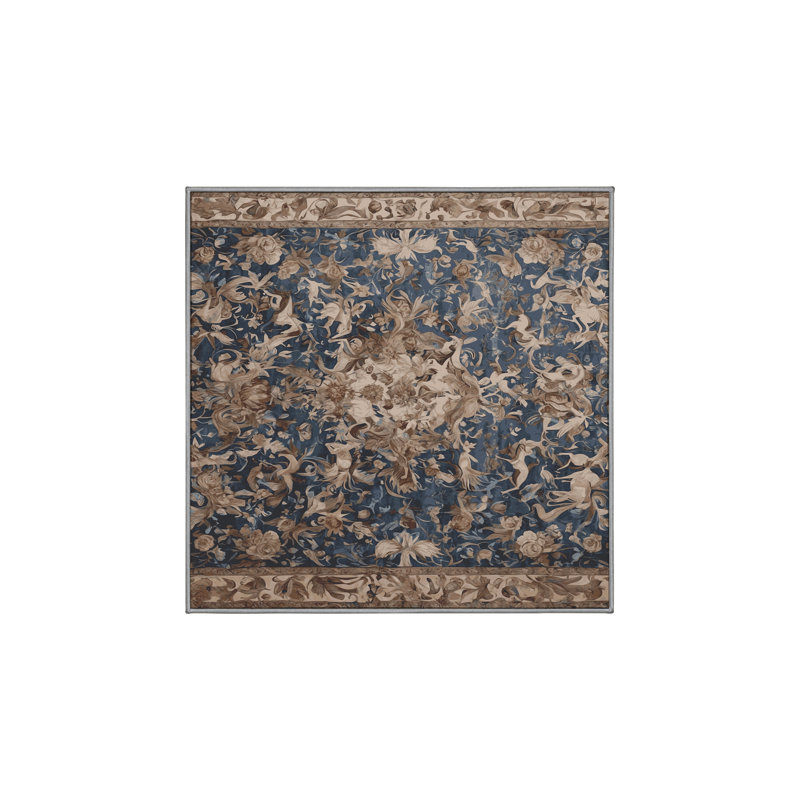 Tapis mauve lavable à la machine, Carré 5 pi