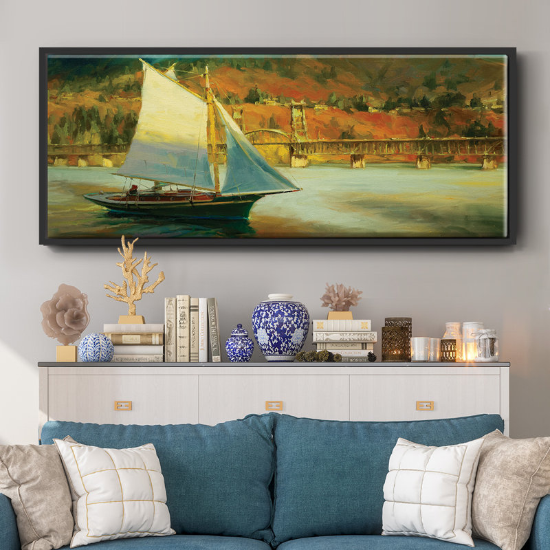 «Autumn Sail», reproduction sur toile, H 12 po x l 30 po x P 1,5 po, Noir