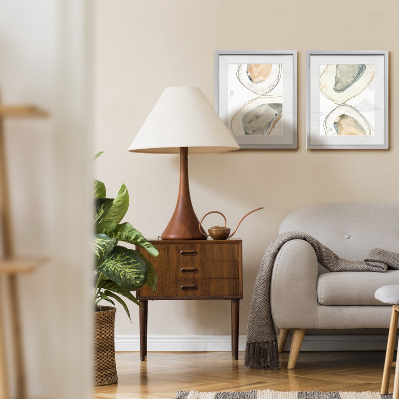 Océan huitres, ensemble de 2 reproductions d’art graphique encadrées sur papier