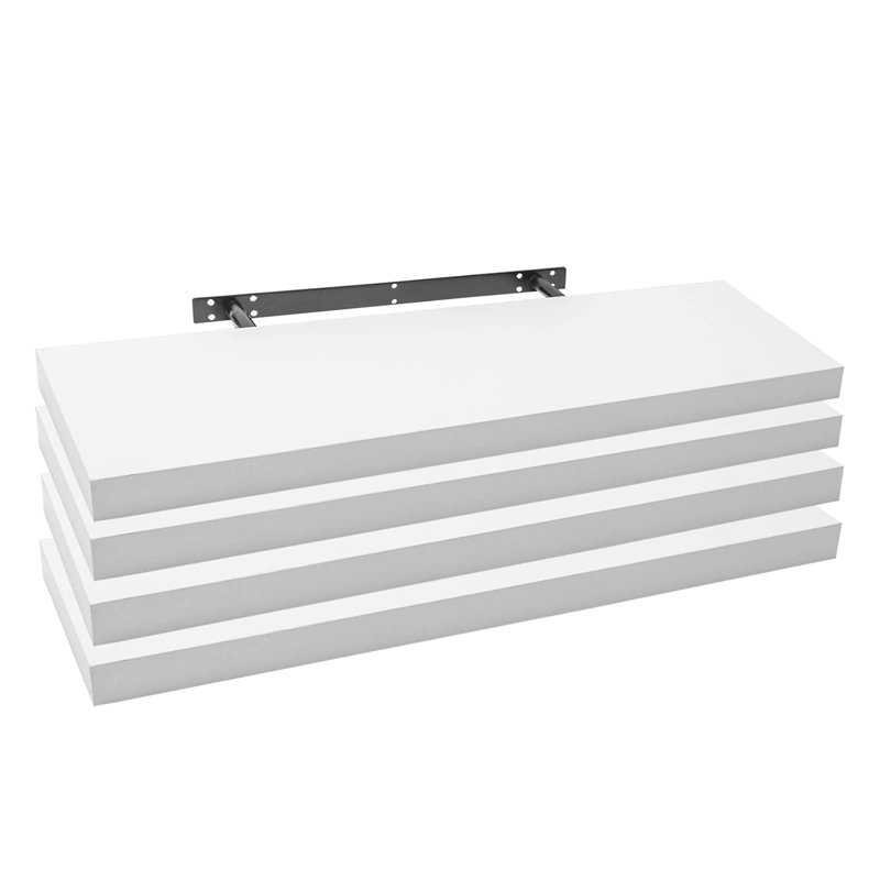 Gatlen 4 Piece Floating Shelf, White, 3.8cm H x 80cm W x 22.9cm D