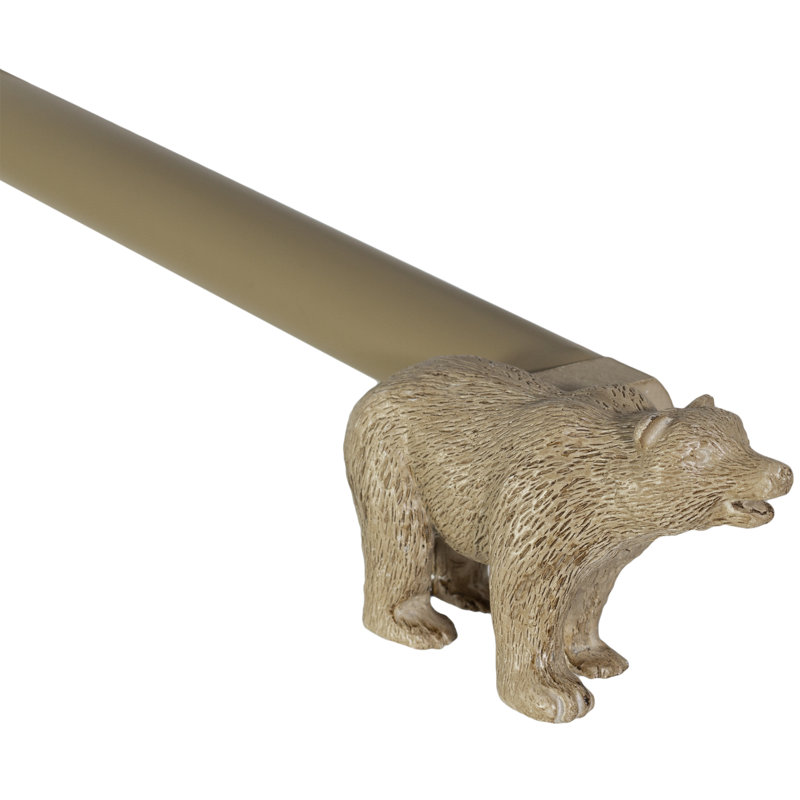 Tringle à rideaux simple ajustable Oren Bear, 84 po à 120 po, Cottage