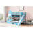 Blue Twintwin Bunk Bed Featuring 2 Drawers, 3 Shelves And Slide. Robust Wood Frame For Over 6 Years. 106.3In.L X 76.6In.W 72.8In.H. 250Lbs Capacity Per Bed. Box Spring Not Included With Build 6.-1810415446-1810415432