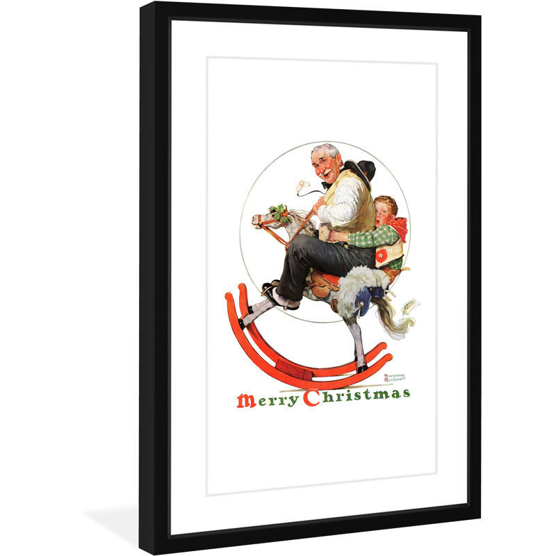 Gramps On Rocking Horse by Norman Rockwell - Wrapped Canvas Print, 46 cm H x 30 cm W