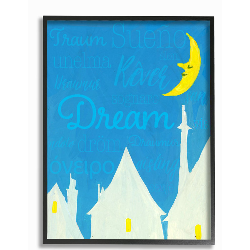Art lunaire Leppert Dream Home, Giclée encadrée noir minuit, H 14 po x l 11 po