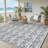 Waterproof Reversible Outdoor Rug - Boho Leaf Design - UV & Mark Resistant, Lightweight, Collapsible Plastic Patio Carpet with 4 Stakes & Storage Bag - Ideal for Camping, RV, Deck, 9x12ft-983500359-983500357
