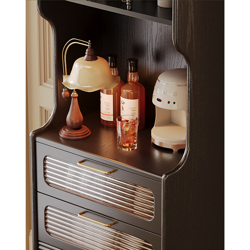 French-Style Retro Integrated Storage Accent Cabin, Black