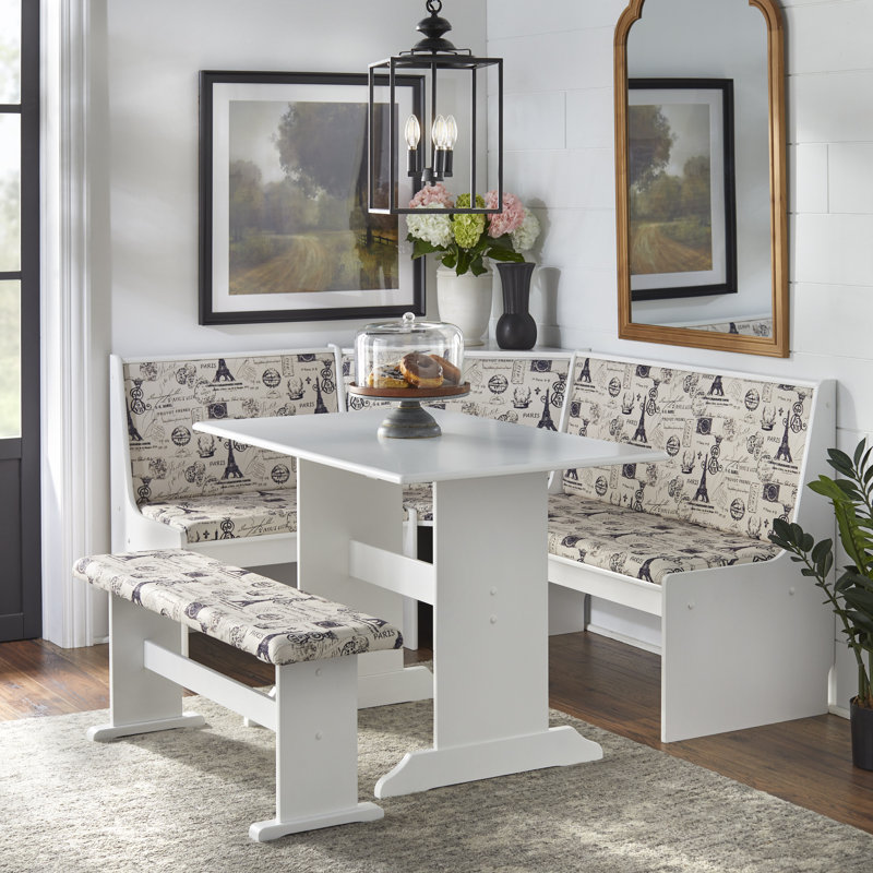 White Pine 3-Piece Upholstered Nook Dining Set