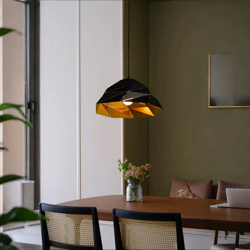 14.8'' Single-head Black Dining Chandelier Adjustable Height (including E26 Bulb)