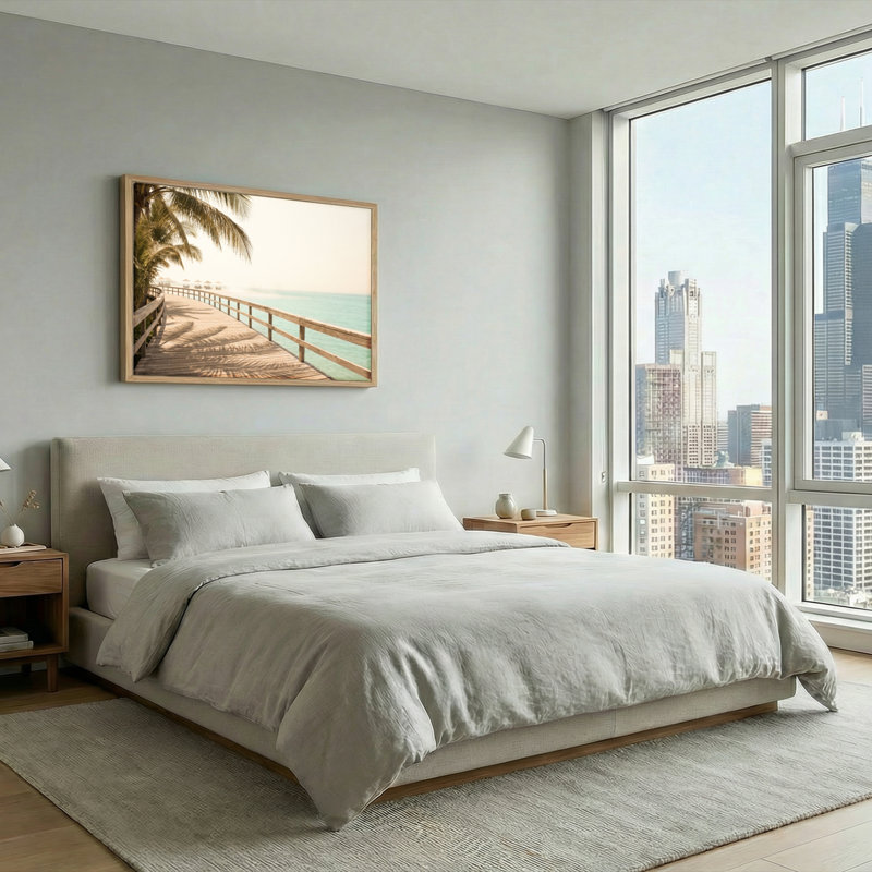 Ensemble de 1 tableau sur toile Palm Beach, Naturel, H 32 po x l 48 po