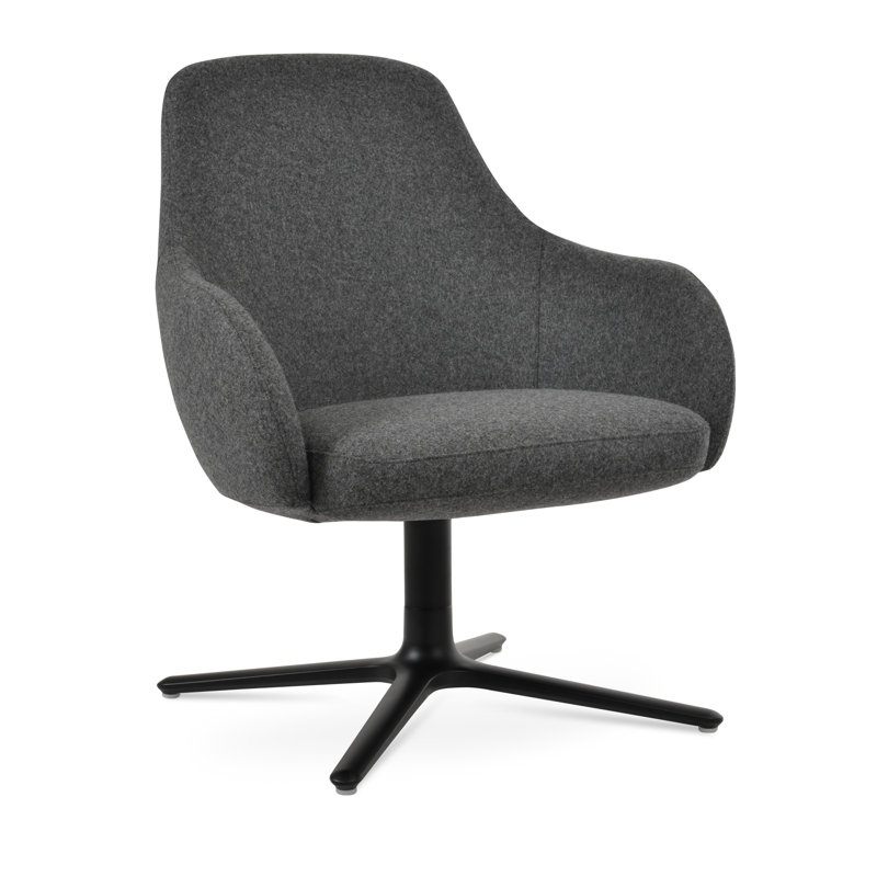 Fauteuil pivotant ovale Gazel, Gris foncé