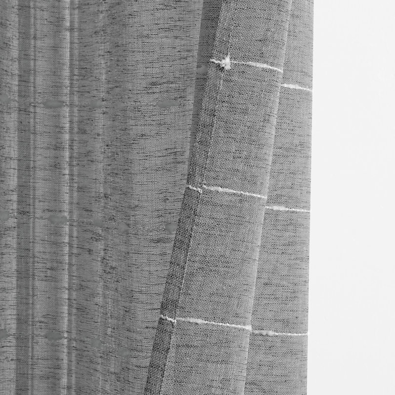 Panneaux de rideaux transparents texturés, Gris foncé, L 38 po x L 120 po