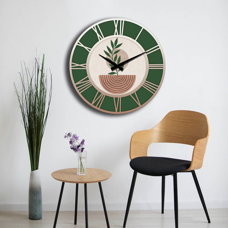Horloge murale élégante Elegant, 19,7 pouces de diamètre | 100% panneau de fibres à densité moyenne, épaisseur: 0,2 pouce | Design minimaliste élégant pour la décoration de la maison et du bureau | Parfait pour le salon, la chambre à coucher et la cuisine