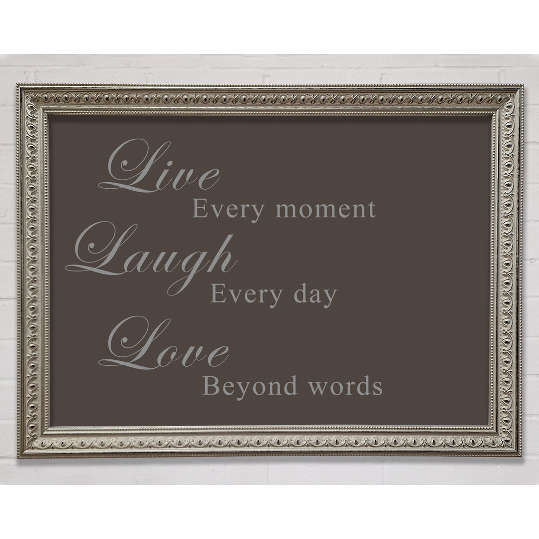 Gerahmtes Leinwandbild Love Quote Live Laugh Love White