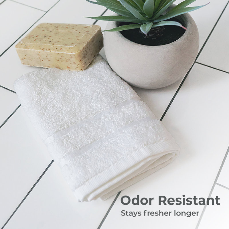 Ensemble de bain Cariloha (1 pièce) | Blanc Comprend 1 drap de bain, 1 débarbouillette et 1 débarbouillette | Mélange de coton turc et de viscose