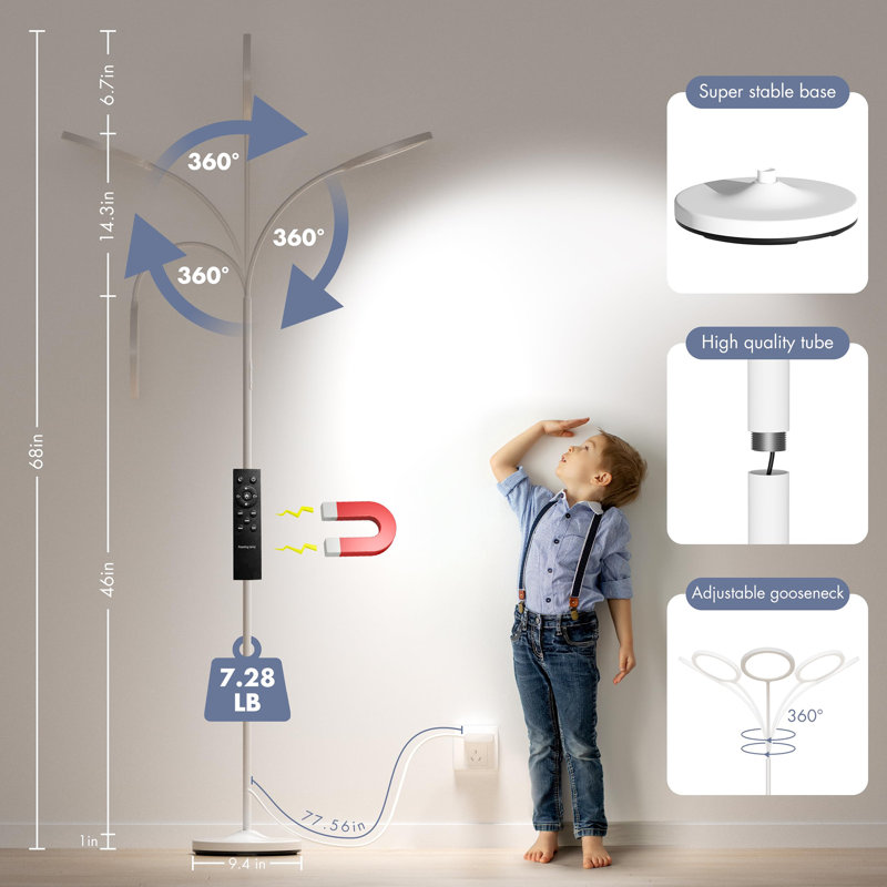 Floor Lamp for Living Room, Beige