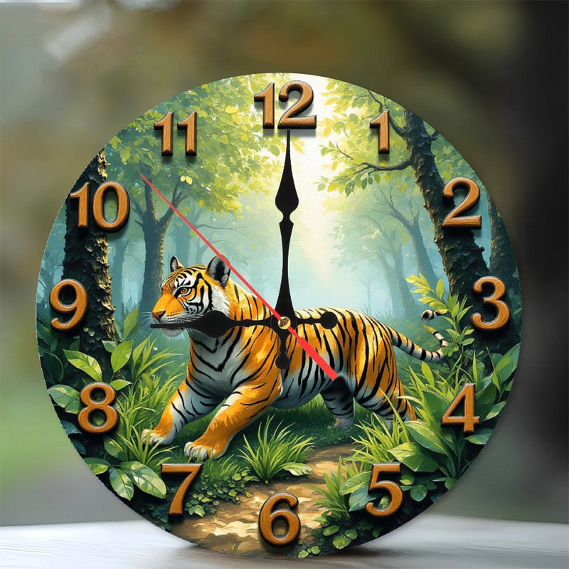 Horloge murale Tiger Forest