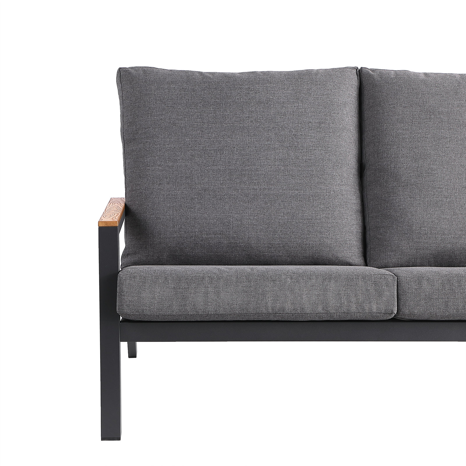 Landing 4-Person Patio Seating Group, Slate Black Frame/Charcoal Cushion