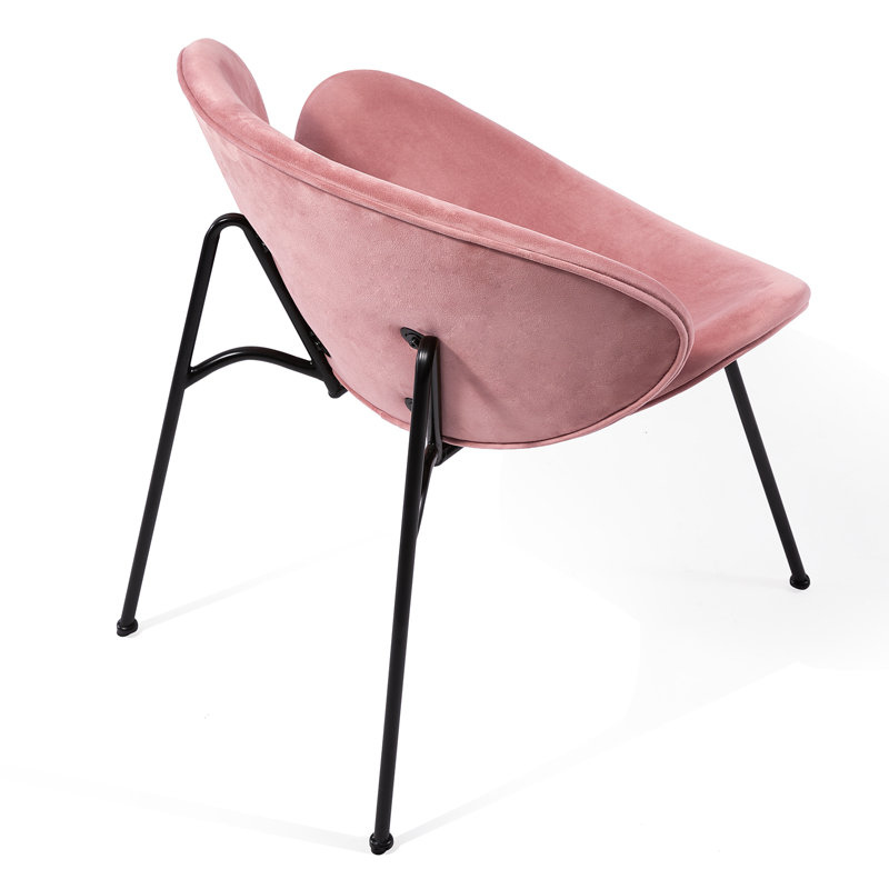 Fauteuil d'appoint en velours Voletta, Velours rose