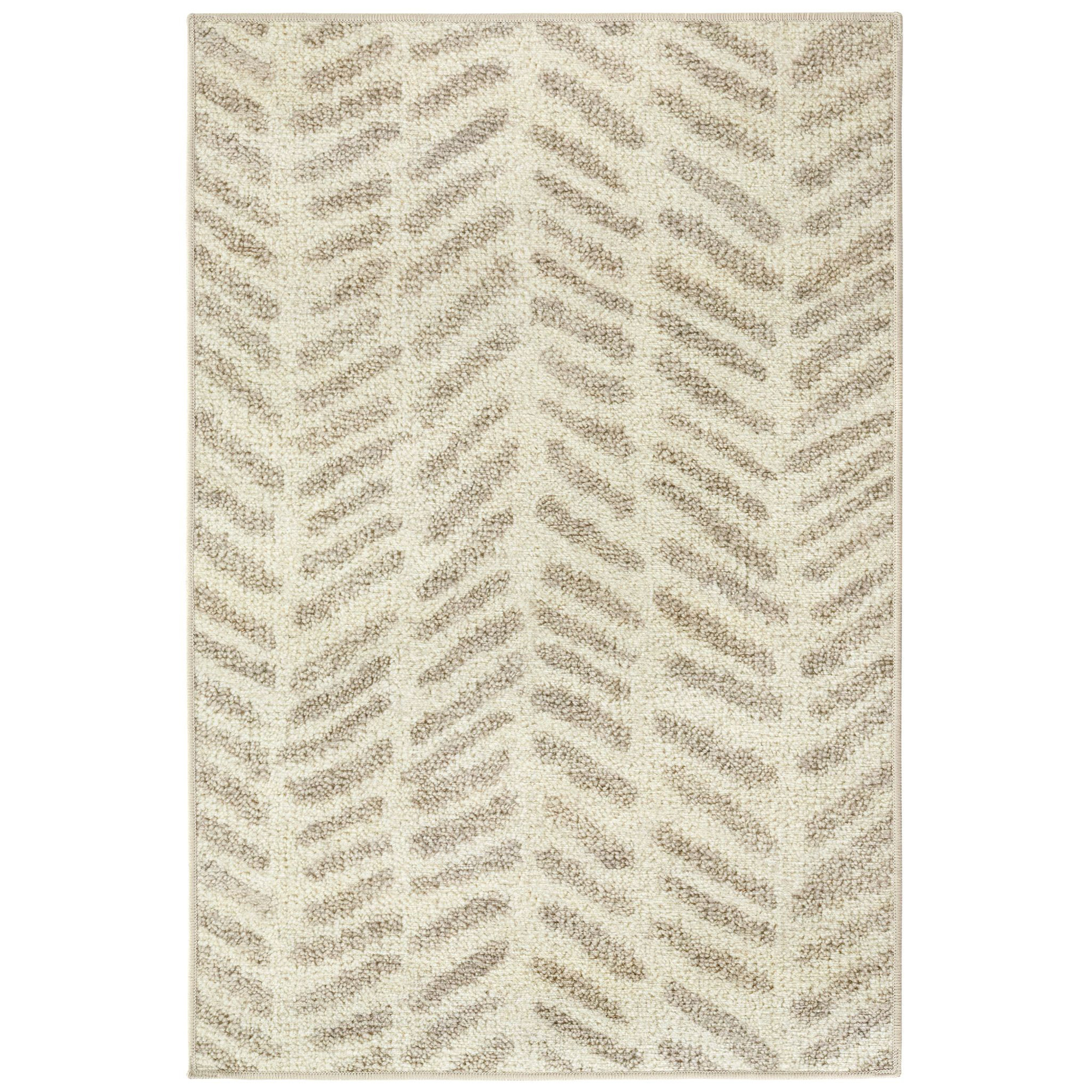 Rowley Grey Machine Washable Rug, Rectangle 3' x 5'