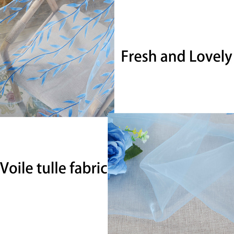 Fegan Sheer Curtain Pair, Blue