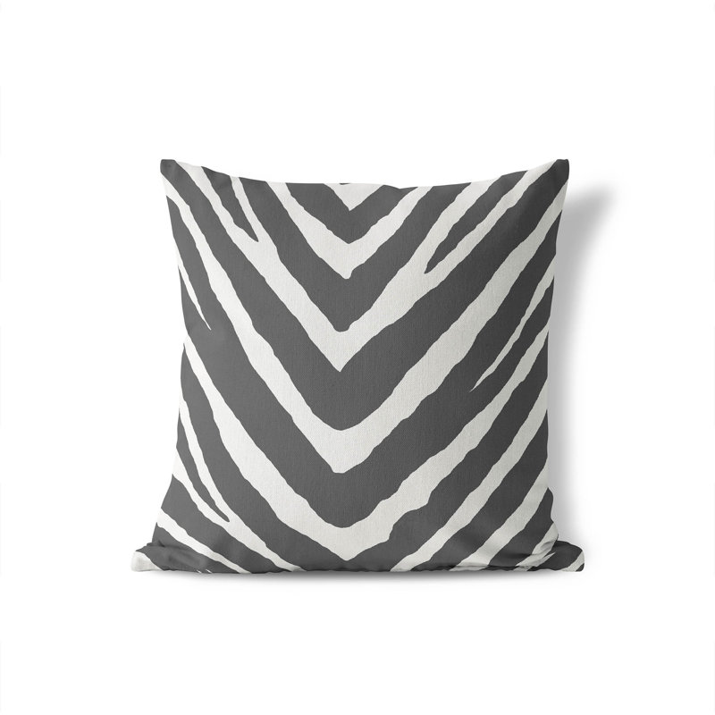Coussin Zebra, Ivoire/gris anthracite, H 20 po x l 20 po