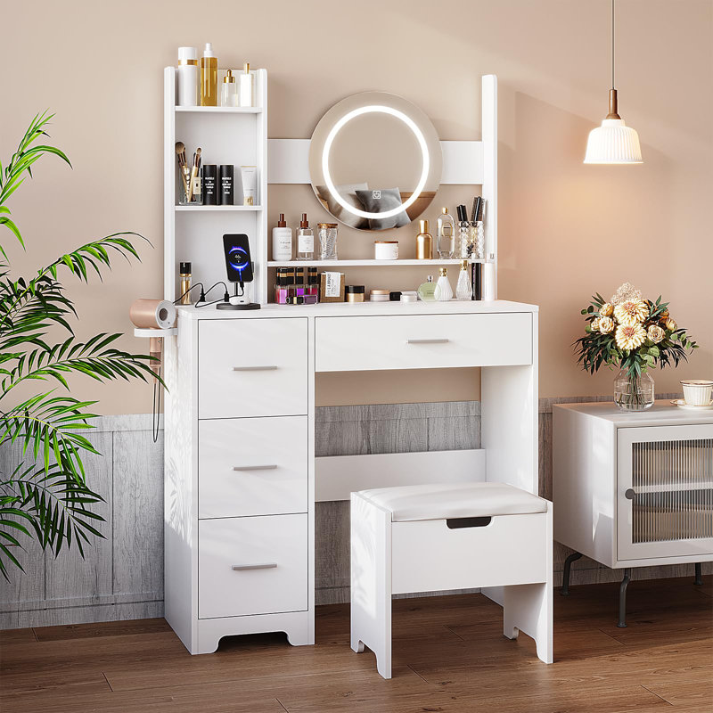 Makeup Vanity With Adjustable 3 Lighting Modes