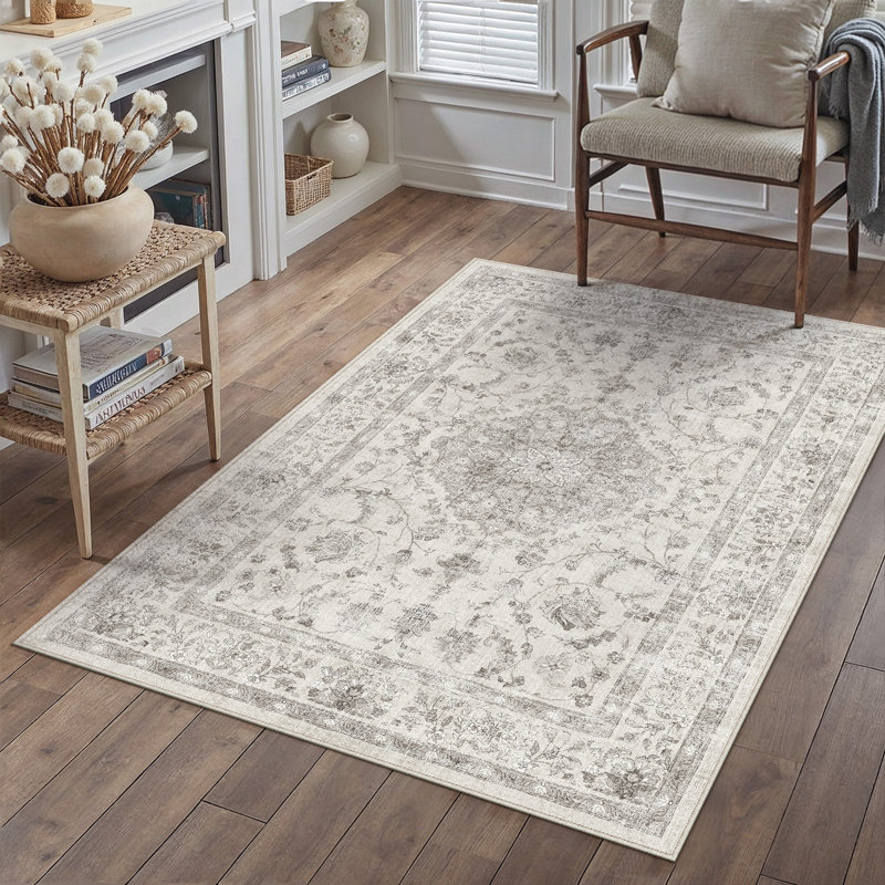 Tapis oriental lavable avec envers antidérapant Vicky, Rectangulaire 3 pi x 5 pi