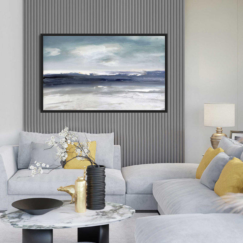 " Sandpiper Bay " by Sally Swatland Painting Print, 63.5" W x 39.5" H, Black Framed