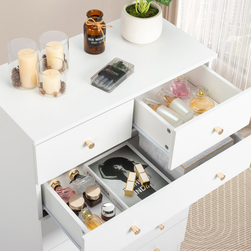 Commode 7 tiroirs 26 po Andice, Blanc
