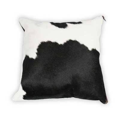 Housse de coussin en cuir de vache authentique