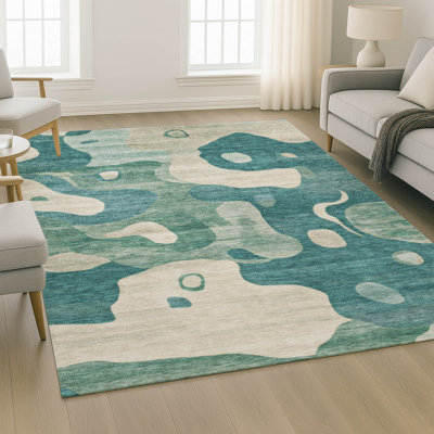 Premium Machine Washable Mayfield AMF2063 Abstract Rug